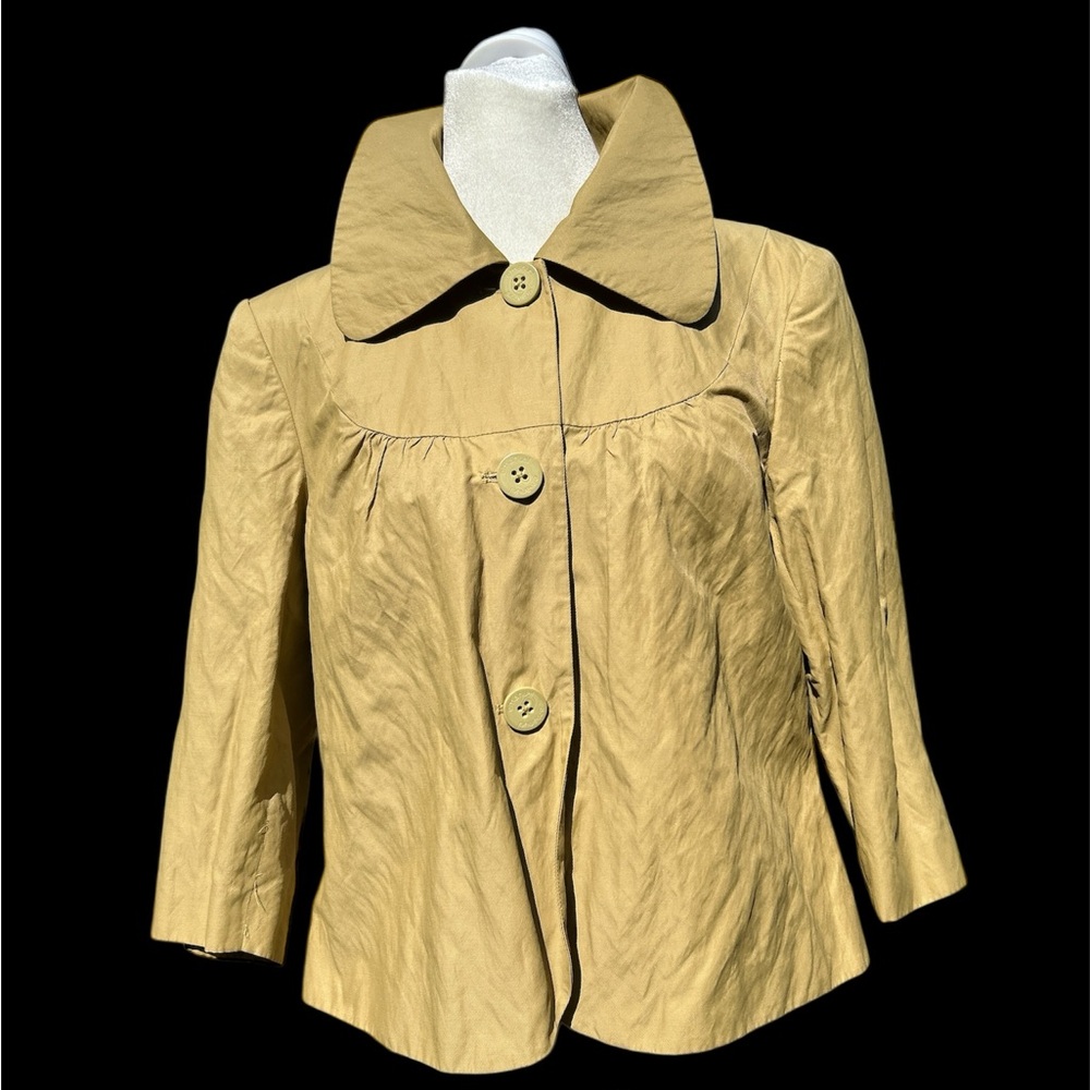 Emanuel Ungaro Jacket Mustard Crinkled  Size 10 Cropped